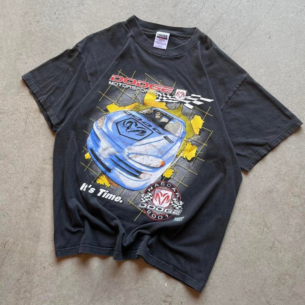Vintage 2001 Dodge Motorsports NASCAR T Shirt Mens XL Tultex Black Racing Tee